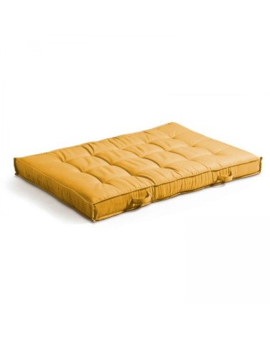 Coussin matelassé pour palette jaune 120x80