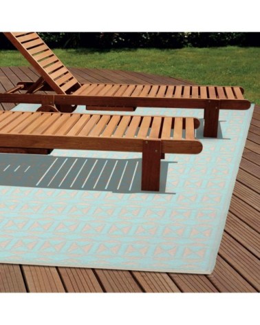 Tapis extérieur et intérieur bleu clair et blanc bleu 120x180