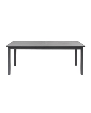 Table de jardin extensible aluminium et bois composite gris