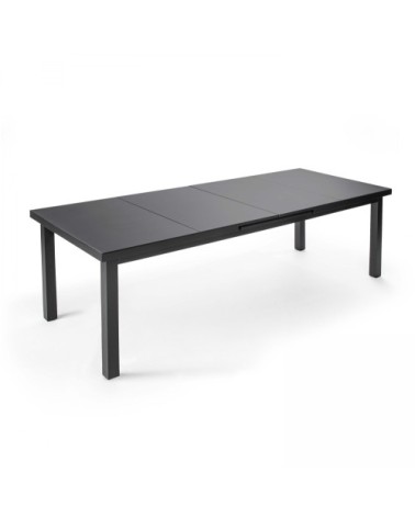 Table de jardin à rallonge en aluminium noir 12 places