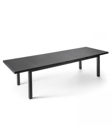 Table de jardin à rallonge en aluminium noir 12 places