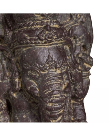 Statue de jardin en pierre Ganesh assis gris