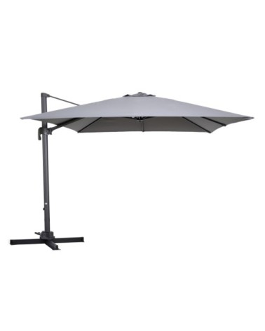 Parasol déporté rotatif carré 3x3m en aluminium gris
