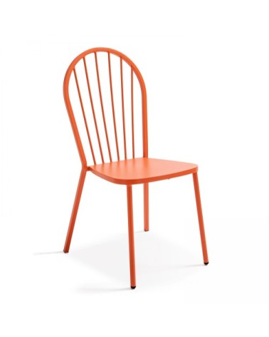 Chaise bistrot de jardin en métal orange