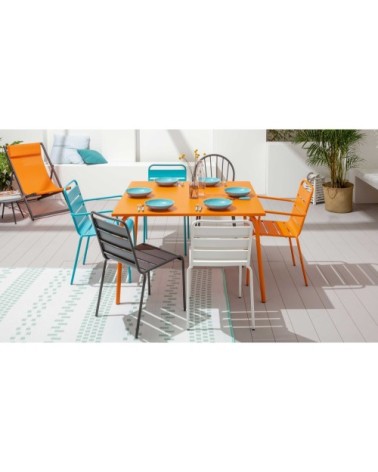 Chaise bistrot de jardin en métal orange