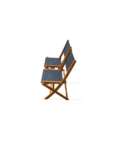 Lot de 2 chaises pliantes de jardin en bois noir