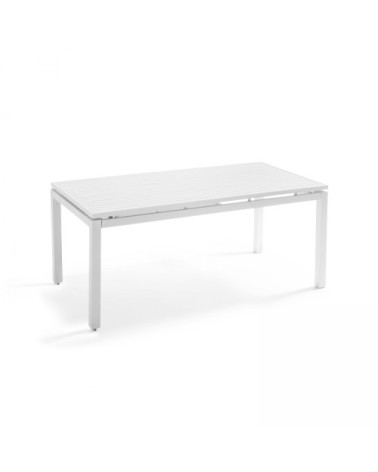 Ensemble table de jardin extensible en aluminium et 8 chaises blanc