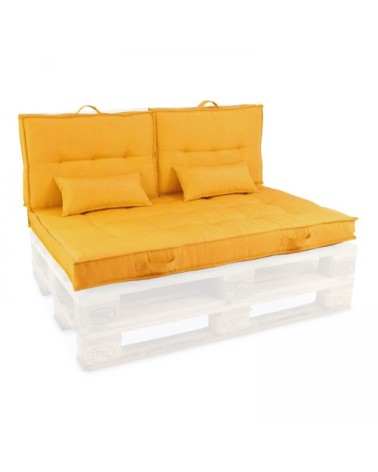 Coussins pour palette matelassés jaune