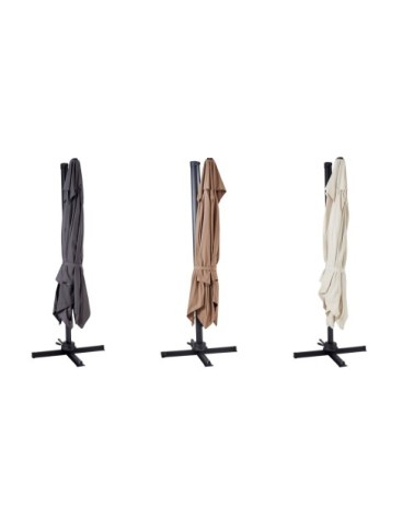Parasol déporté 3x4m en aluminium gris anthracite