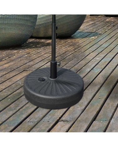 Pied de parasol rond base de lestage parasol motif rosace noir