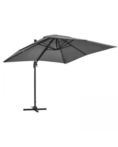 Parasol déporté 2x3m en aluminium gris anthracite
