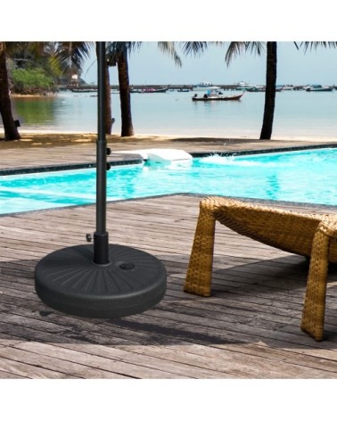 Pied de parasol rond base de lestage parasol motif rosace noir