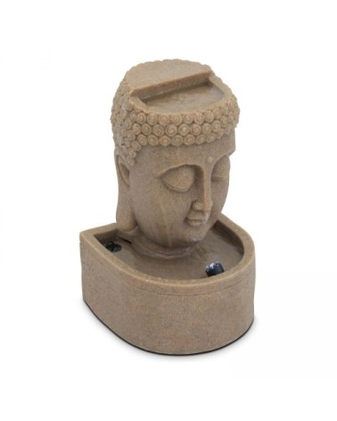 Fontaine bouddha pierre reconstituée LED beige