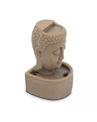 Fontaine bouddha pierre reconstituée LED beige