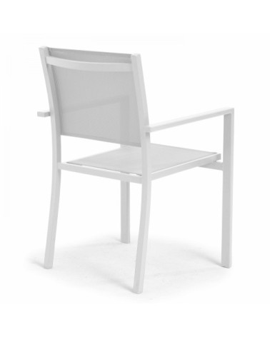 Fauteuil de jardin aluminium et textilène blanc