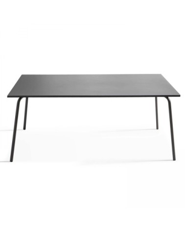 Table rectangulaire minimaliste en acier gris 8 places