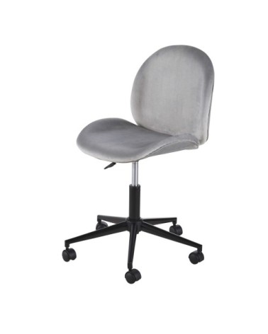 Chaise de bureau à roulettes grise et métal noir