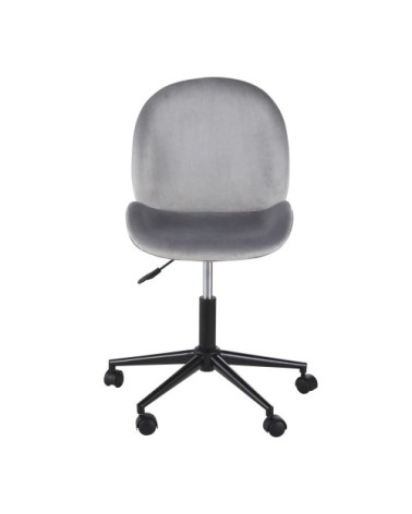 Chaise de bureau à roulettes grise et métal noir