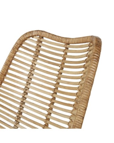 Chaise en rotin et métal noir