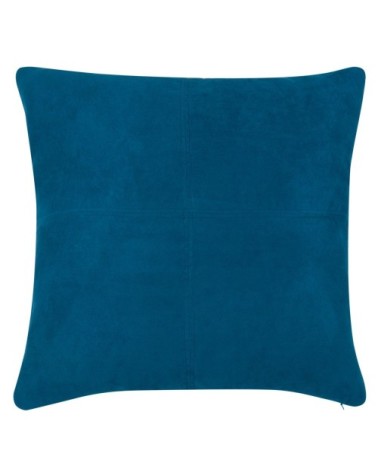 Coussin en suédine bleu de saxe 60x60, OEKO-TEX®