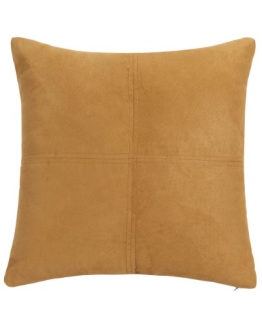 Coussin en suédine jaune moutarde 60x60, OEKO-TEX®