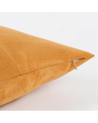 Coussin en suédine jaune moutarde 60x60, OEKO-TEX®