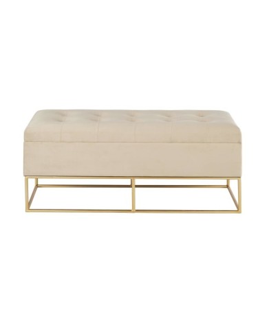 Banquette coffre écrue et dorée