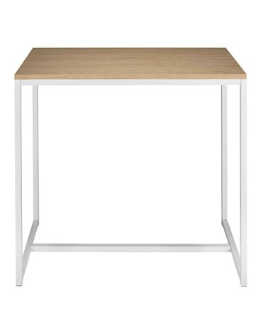 Table à manger haute en métal blanc 4/6 personnes L120