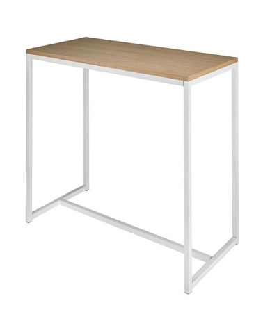 Table à manger haute en métal blanc 4/6 personnes L120