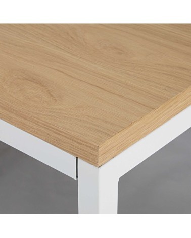 Table à manger haute en métal blanc 4/6 personnes L120