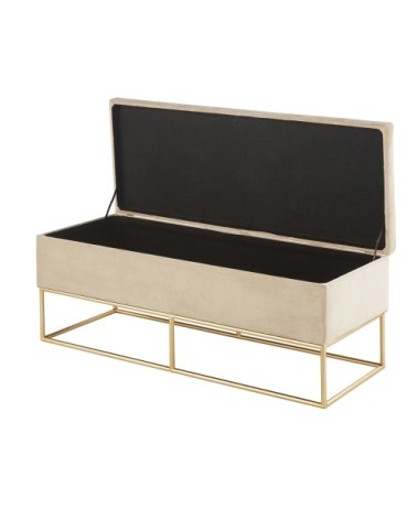 Banquette coffre écrue et dorée