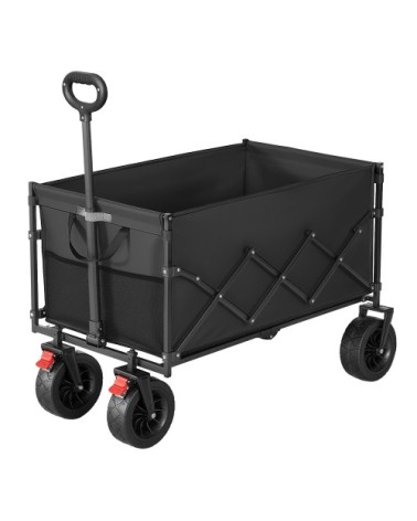 Outils de jardin pliable grande capacité 200l charge 180 kg noir