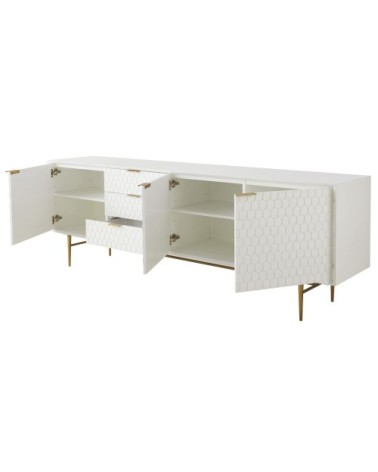 Buffet enfilade vintage 3 portes 3 tiroirs blanc