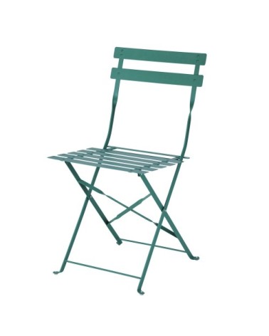 Chaises de jardin pliables en acier vert (x2)