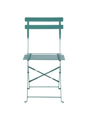 Chaises de jardin pliables en acier vert (x2)