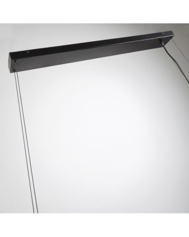 Suspension rampe 5 spots en jujubier et métal noir