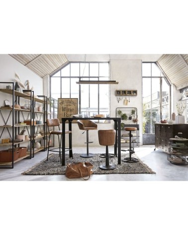 Suspension rampe 5 spots en jujubier et métal noir