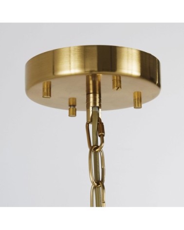 Suspension à pampilles en nacre blanche et métal doré mat