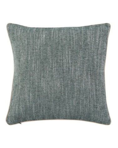 Coussin tissé jacquard bleu et vert 50x50