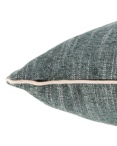 Coussin tissé jacquard bleu et vert 50x50
