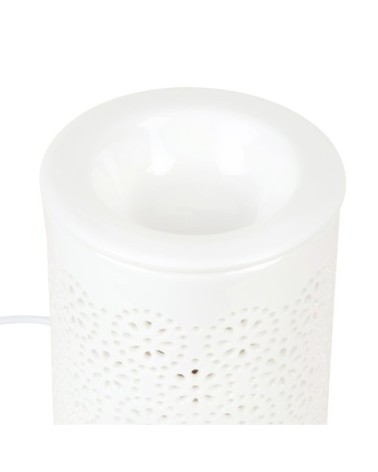 Diffuseur d'huiles essentielles en porcelaine blanche ajourée