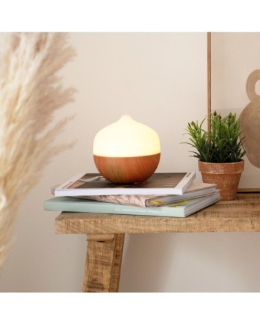 Diffuseur d'huiles essentielles blanc et imitation bois
