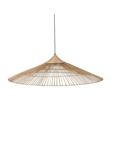 Suspension en rotin tressé assemblé main beige