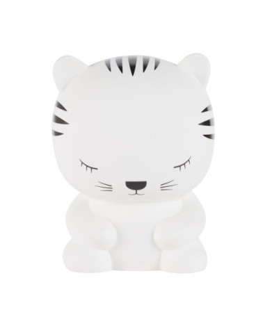 Lampe en céramique tigre blanche et noire H14