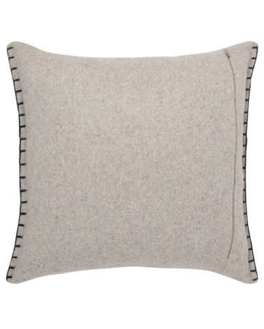 Housse de coussin gris clair à liseret noir, 40x40