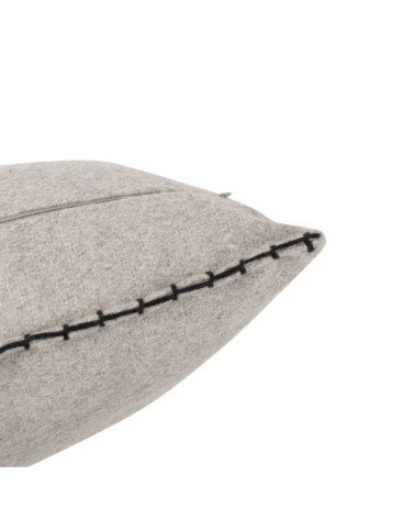 Housse de coussin gris clair à liseret noir, 40x40