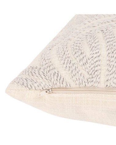 Coussin en coton blanc à motifs beiges 30x50