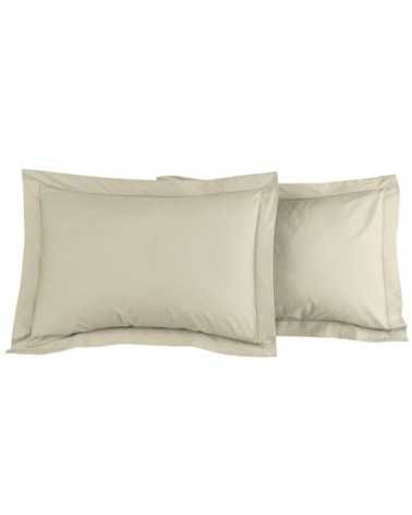 Lot de 2 taies d'oreiller en percale de coton ficelle 50x70 cm