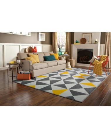 Tapis géométrique jaune 120x160cm
