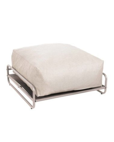 Pouf pour salon de jardin modulable avec structure beige
